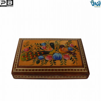 Khatam card holder with golo morgh miniature